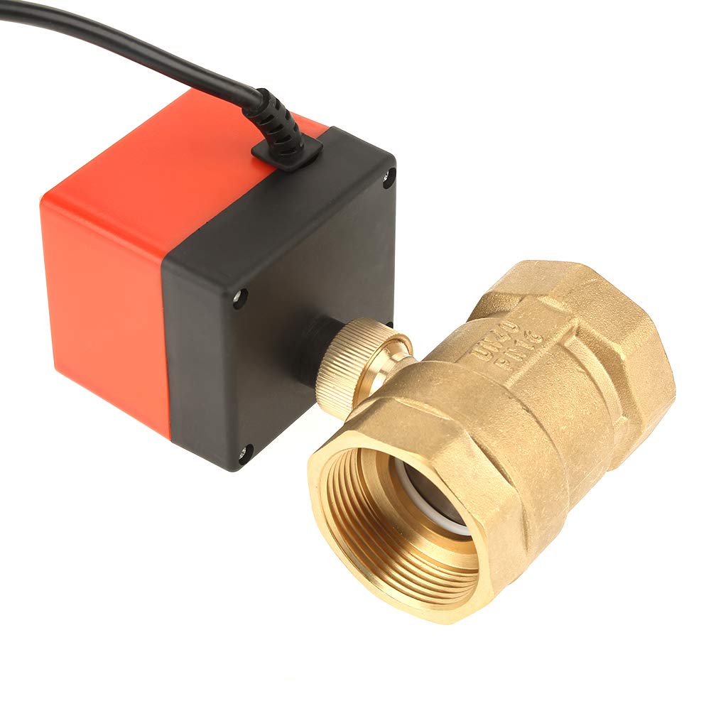Valvola a sfera motorizzata,DC 12V 12V G1-1/2 pollici DN40 Valvola a sfera attuatore motorizzato a basso rumore a 2 vie Valvola filettata elettrica per impianto di climatizzazione e impianti idraulici
