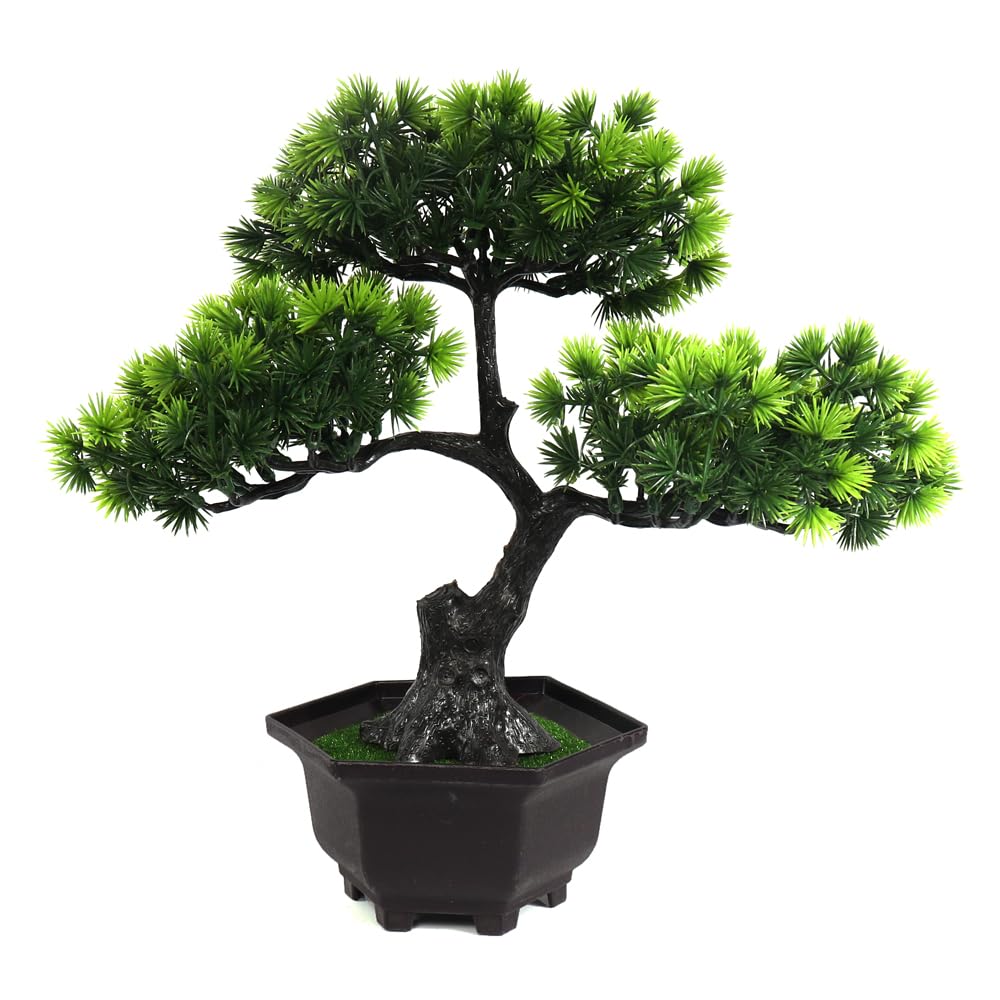 Amazon｜造花 20cm 盆栽 フェイクフラワー 人工樹木 松 フェイク