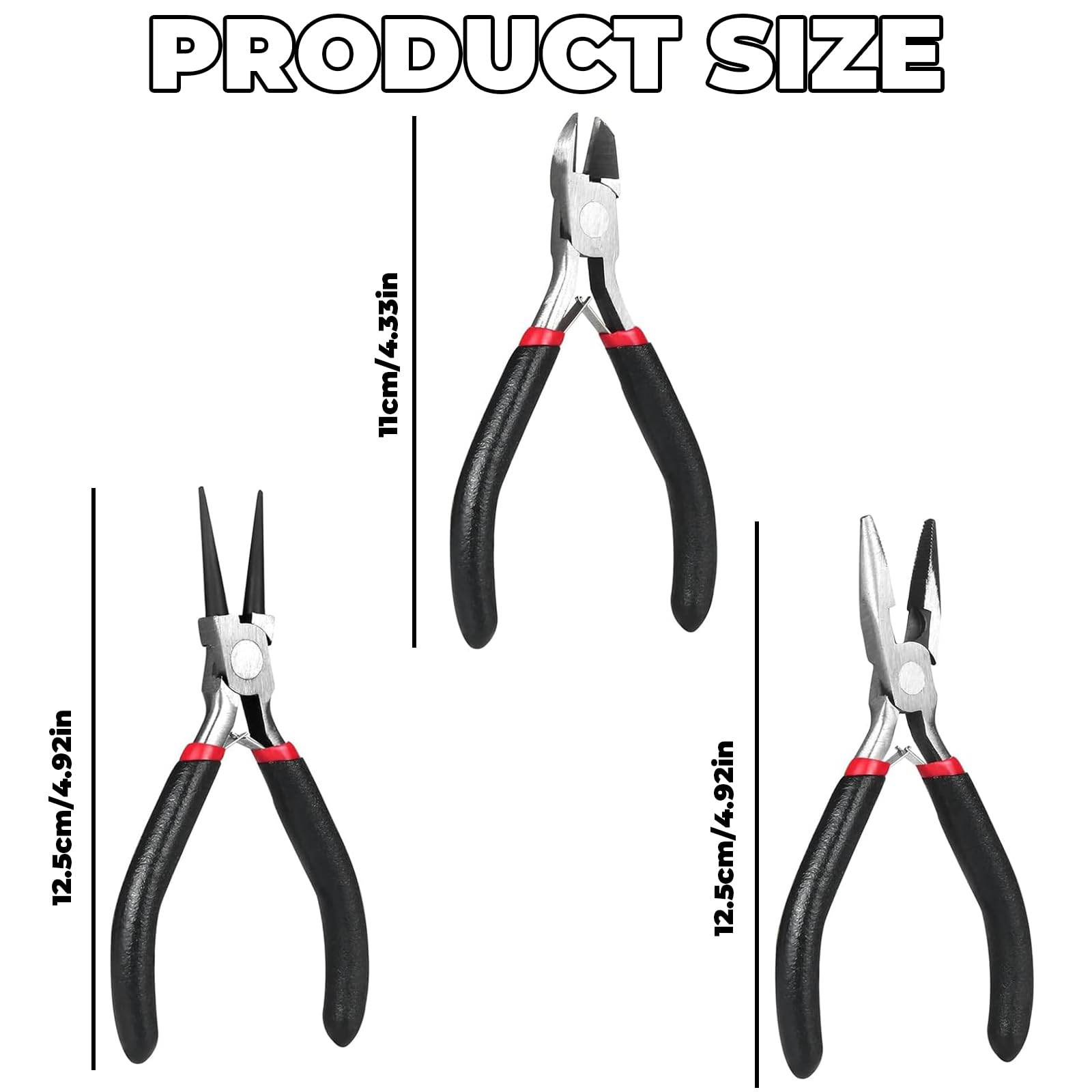 4 Set Lightweight Jewelry Pliers Kits Polished Smooth Round Nose Pliers Set Non-Slip Handle Wire Cutters for Jewelry Beading Cutting - Image 2