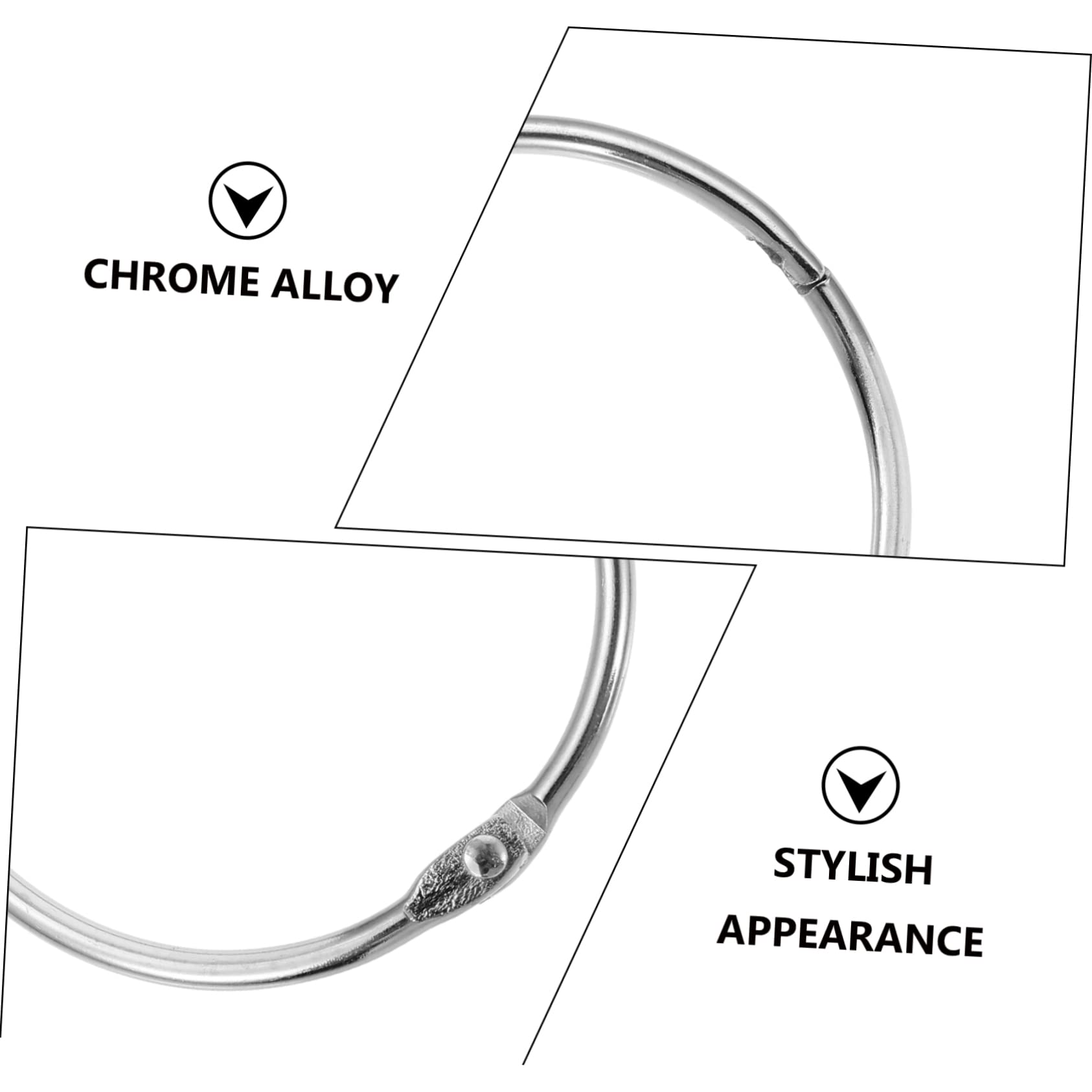 VALICLUD 12Pcs Shower Curtain Convenient Buckle Rings for Home Hotel Use Polished Silver Decorative Clips for Heavy Curtains