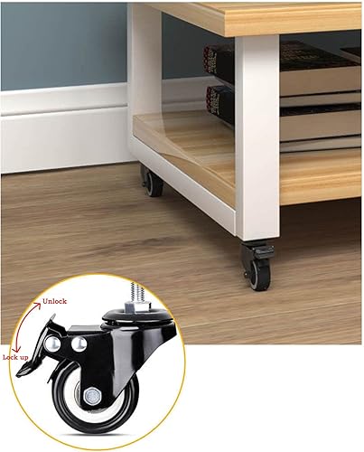 Miniatura 3 de Soportes de impresora para carrito de impresora móvil, estante de oficina móvil debajo de la mesa de almacenamiento doble, estante de almacenamiento