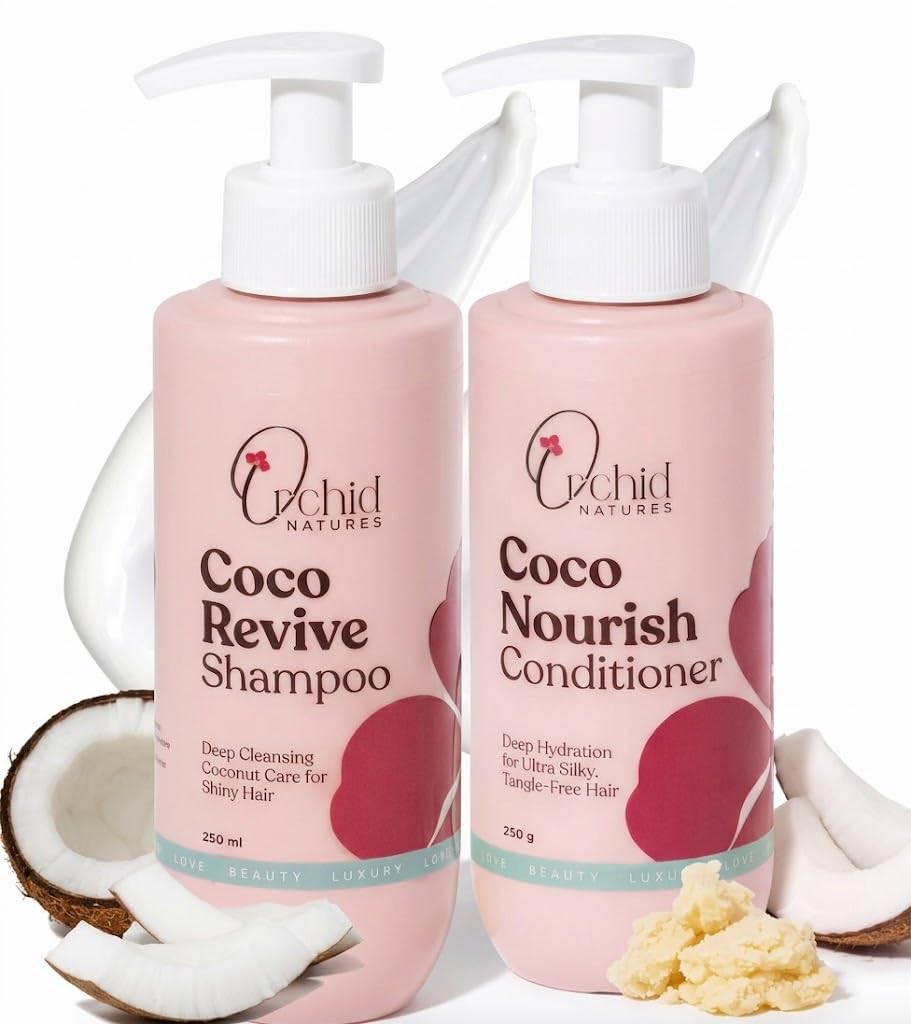 Coco Revive Shampoo and Coco Nourish Conditioner Combo Pack (250ml + 250g) | Coconut Milk Hair Care Kit for Deep Cleansing, Intense Hydration, Soft, Shiny & Tangle-Free Hair-image-28