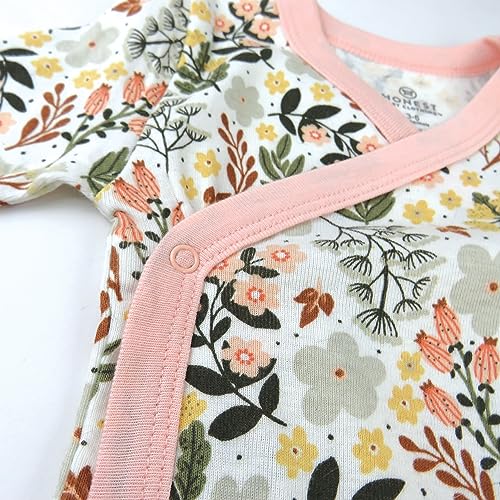 Image of HonestBaby Baby 3-Pack Organic Cotton Long Sleeve Side-snap Kimono Bodysuits