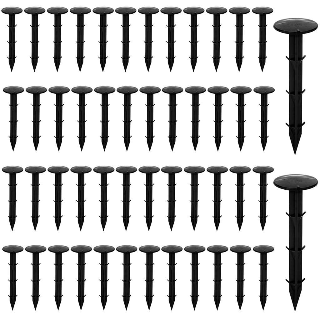 HASTHIP® 50 Pcs Landscape Staples for Securing Landscape Fabric, Ground Cover or Drip Irrigation Tubing, Anti-UV Plastic Garden Stakes Staples Securing Pegs (11cm)