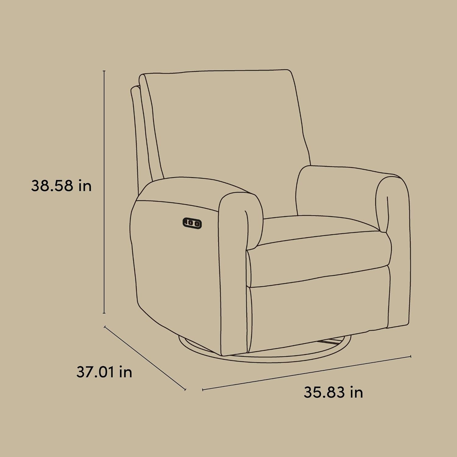 Storkcraft Sorrento Deluxe Power Recliner Swivel Glider – Premium Electronic Nursery Rocking Chair, Oeko-TEX 100 Certified, Includes Dual-USB Charging Port with USB-A & USB-C (Black Boucle)