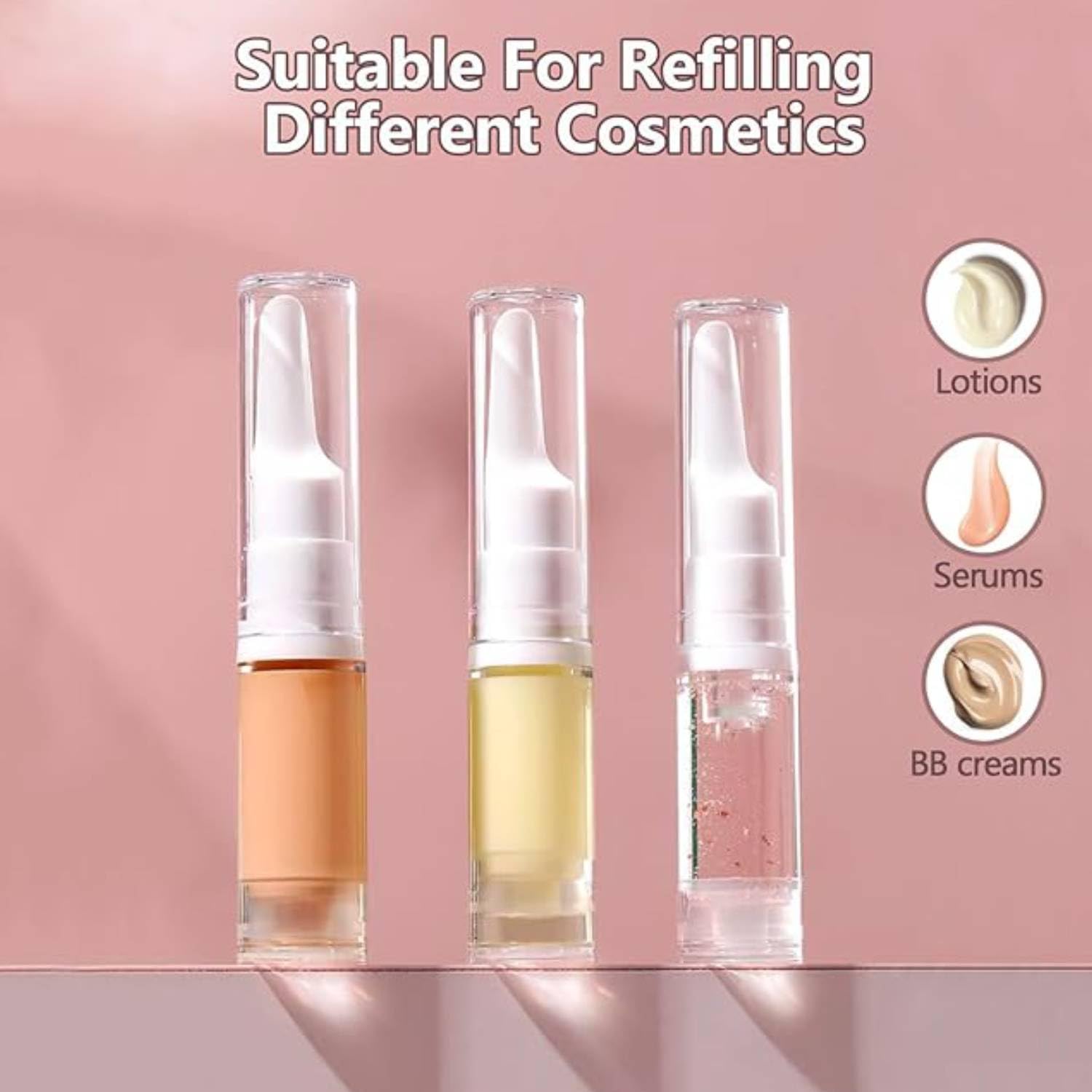 Prostuff.in® 10ml Travel-Sized Airless Vacuum Pump Bottle Leak-Proof, Unscented, and Portable Containers Liquid Dispenser Bottle for Lotion, Cream, Eye Serum, and Toiletries Cosmetic Container 2 Pcs - Image 5 thumbnail