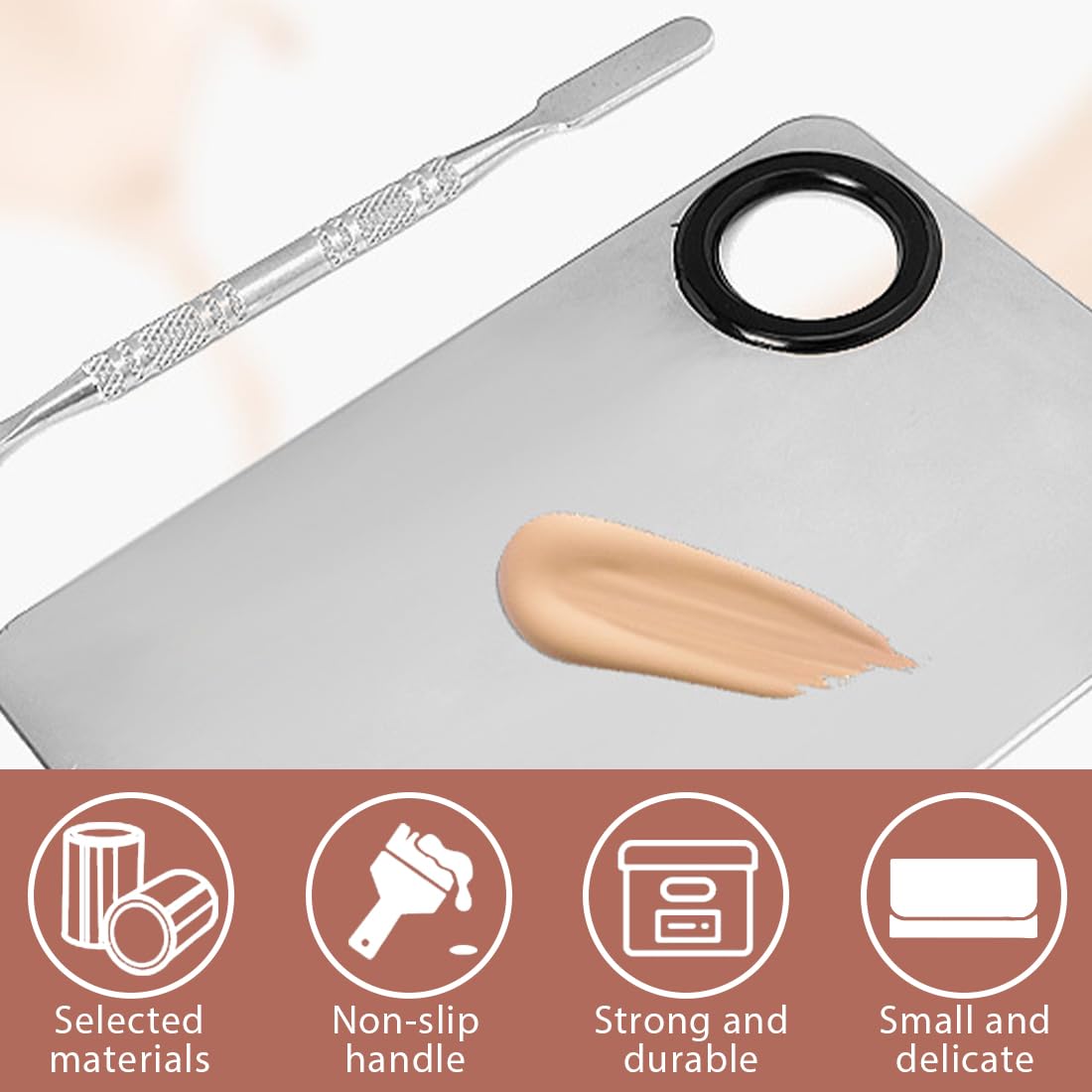 Paletta Di Miscelazione Per Il Trucco, Paletta Per Il Trucco, Paletta Cosmetica Con Spatola Paletta Per Il Trucco Spatola In Acciaio Inox E Paletta Set Di Strumenti Professionali