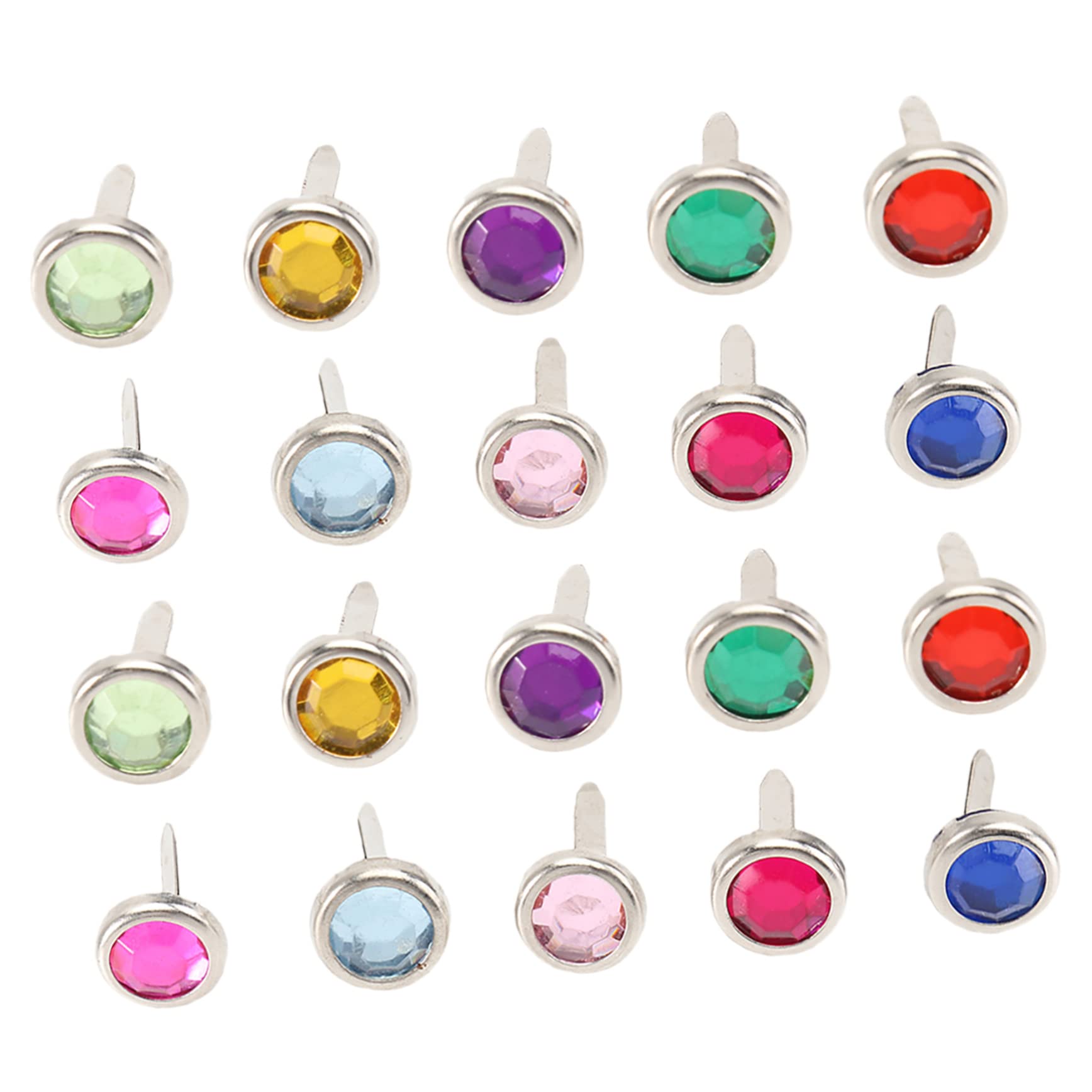 VILLCASE Metal Craft Brads Mini Round Brads 100pcs Acrylic Fasteners for Scrapbooking Decorative Fasteners Random Color