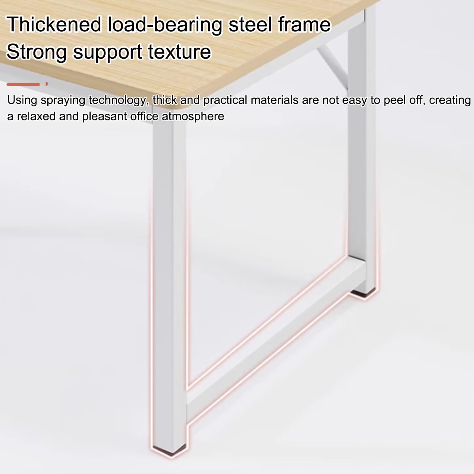 Biurko komputerowe duże biurko biurowe, industrialne nowoczesne proste metalowe drewniane biurko na laptopa, drewniane nowoczesne proste biurko do pracy w biurze domowym (białe, 100 * 60 cm / 39,5 *