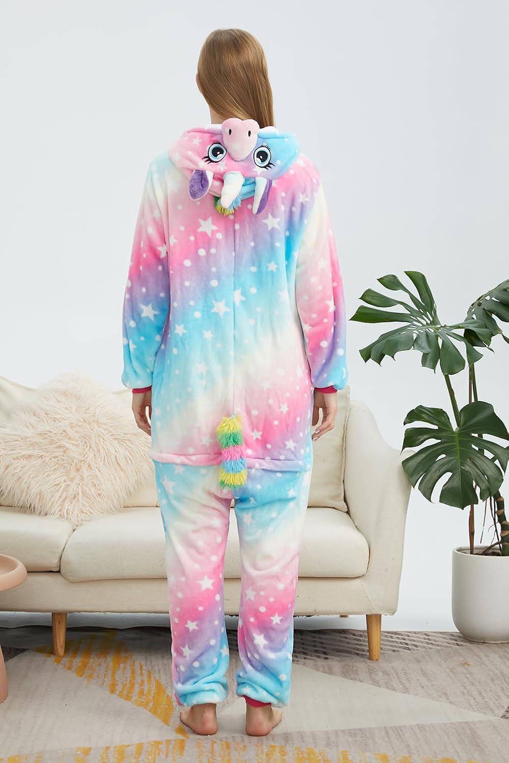 Unicorn Onesie Cosplay Costume Adult Hallooween Pajamas - Image 4