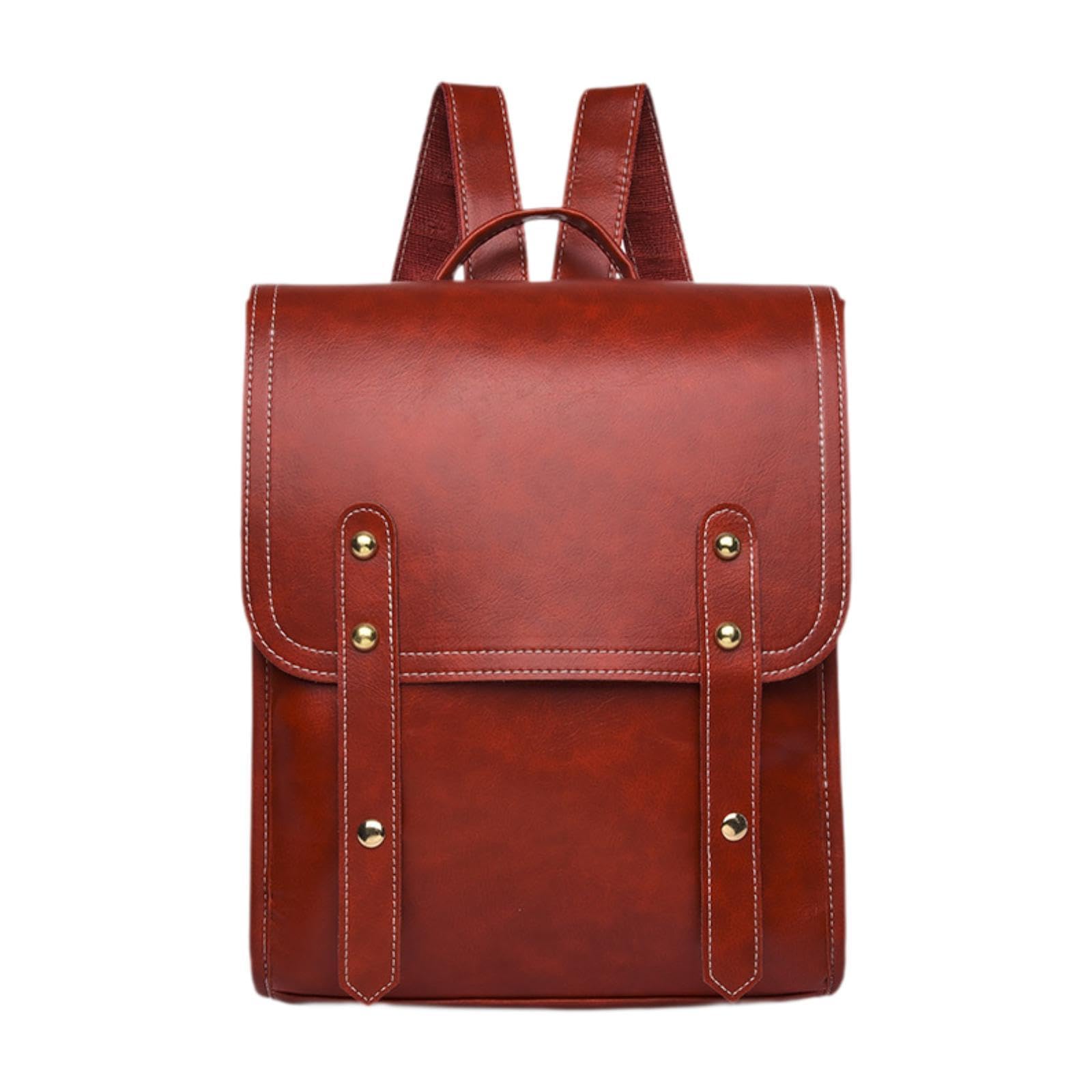 Women Backpack Minimalist Style Ladies Shoulder Bag for Work Business Summer Red-image-48