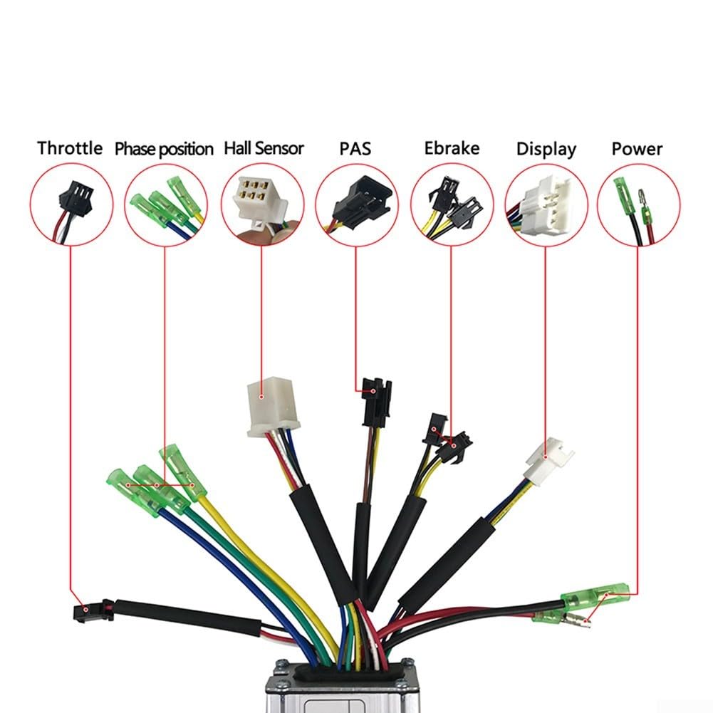 Contrôleur Vélo électrique KT 36V/48V 15A – 9 Broches étanche, Pour Moteur 250W