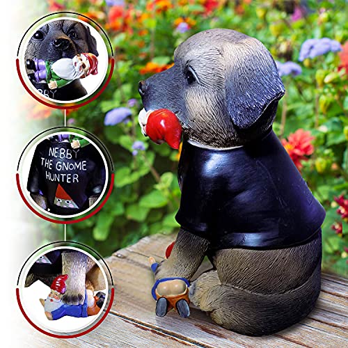 Suburban Off Grid Nebby The Gnome Hunter Garden Statue | German Shepherd Dog Puppy | Outdoor Weatherproof | Funny Gnomes Decoration | Gift For Grandma | Housewarming Present | 9 Inches Tall #TOP4
