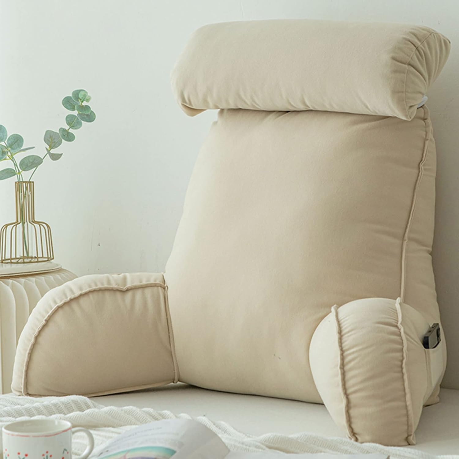 Back Arm Rest Lumbar Support, Backrest Lounge Cushion, Pillow for Adults, Soft Bed Rest Reading Pillow, Perfect for Back Support While Relaxing, Sitting, Gaming 75 * 40 * 58 cm