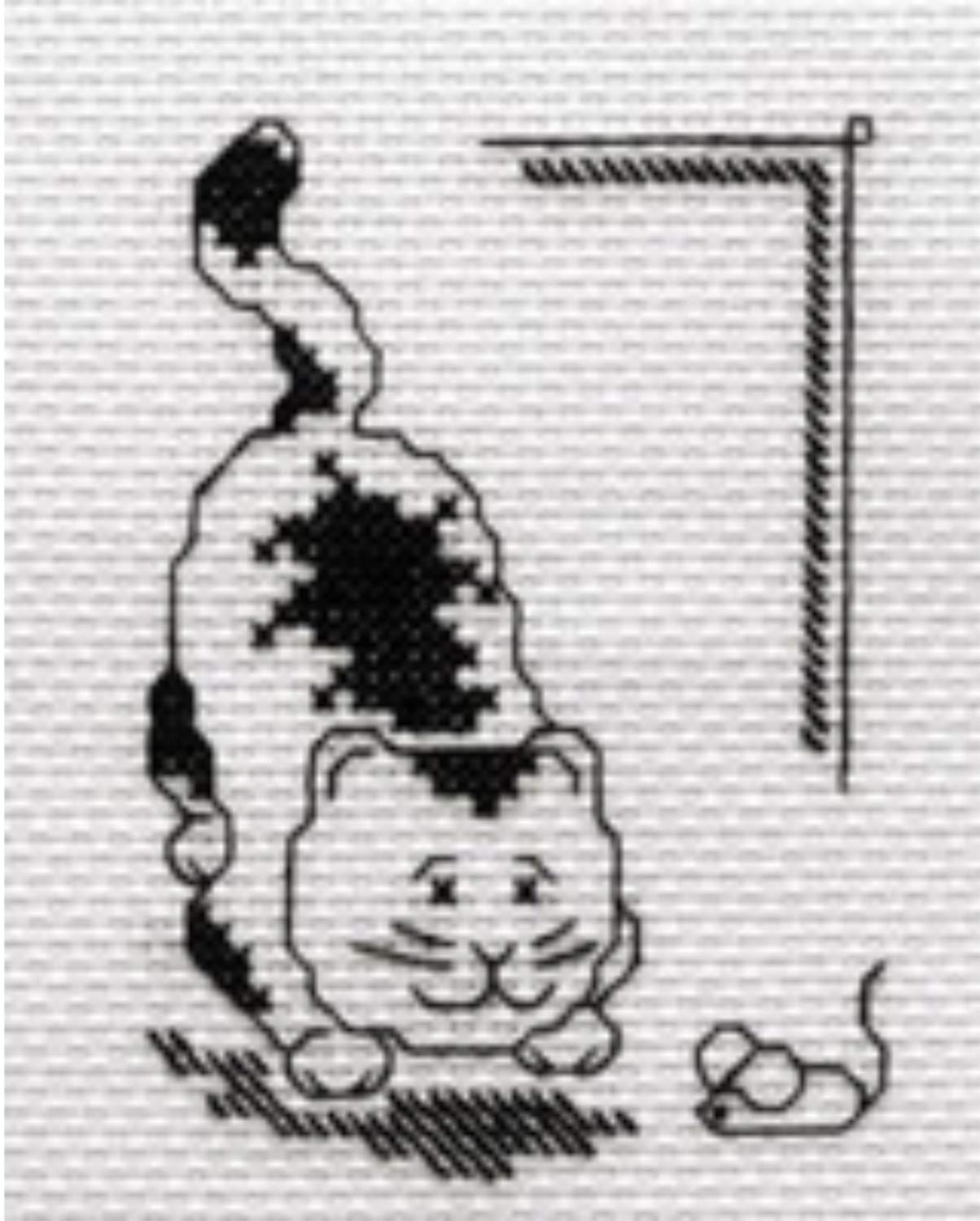 Panna counted cross stitch kit  ""Cat-and-Mouse"", 9,5x12cm, DIY