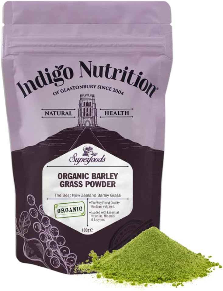 Indigo HerbsOrganic New Zealand Barley Grass Powder 100gEU Organic
