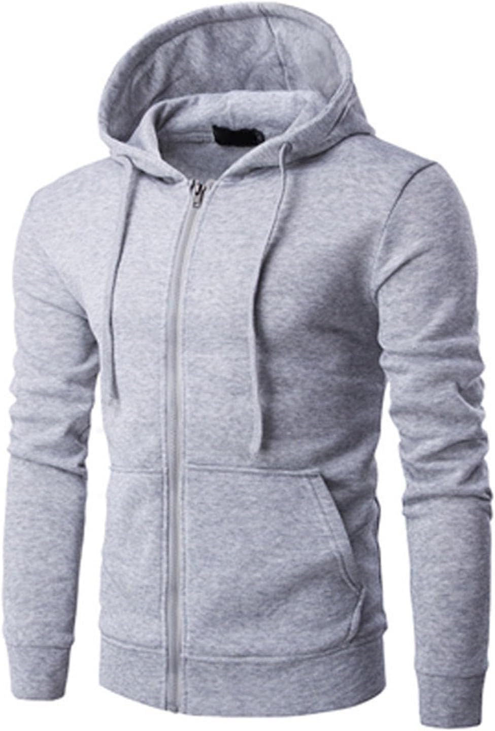 Lolvmvchi Mens Slim Fit Lightweight Zip Up Hoodie With Pockets Long Sleeve Full-Zip Hooded Sweatshirt