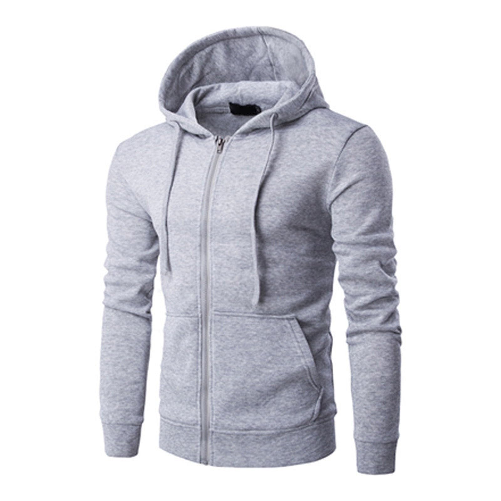 Generisch Men's Pullover with Hood, Sweatshirt Men's Plain Hoodie Regular Fit Sweat Jacket Lightweight Hoodie Loose Sports Jacket Comfort Fit Knitted Jumper Leisure Hoody Stretch Hoodie