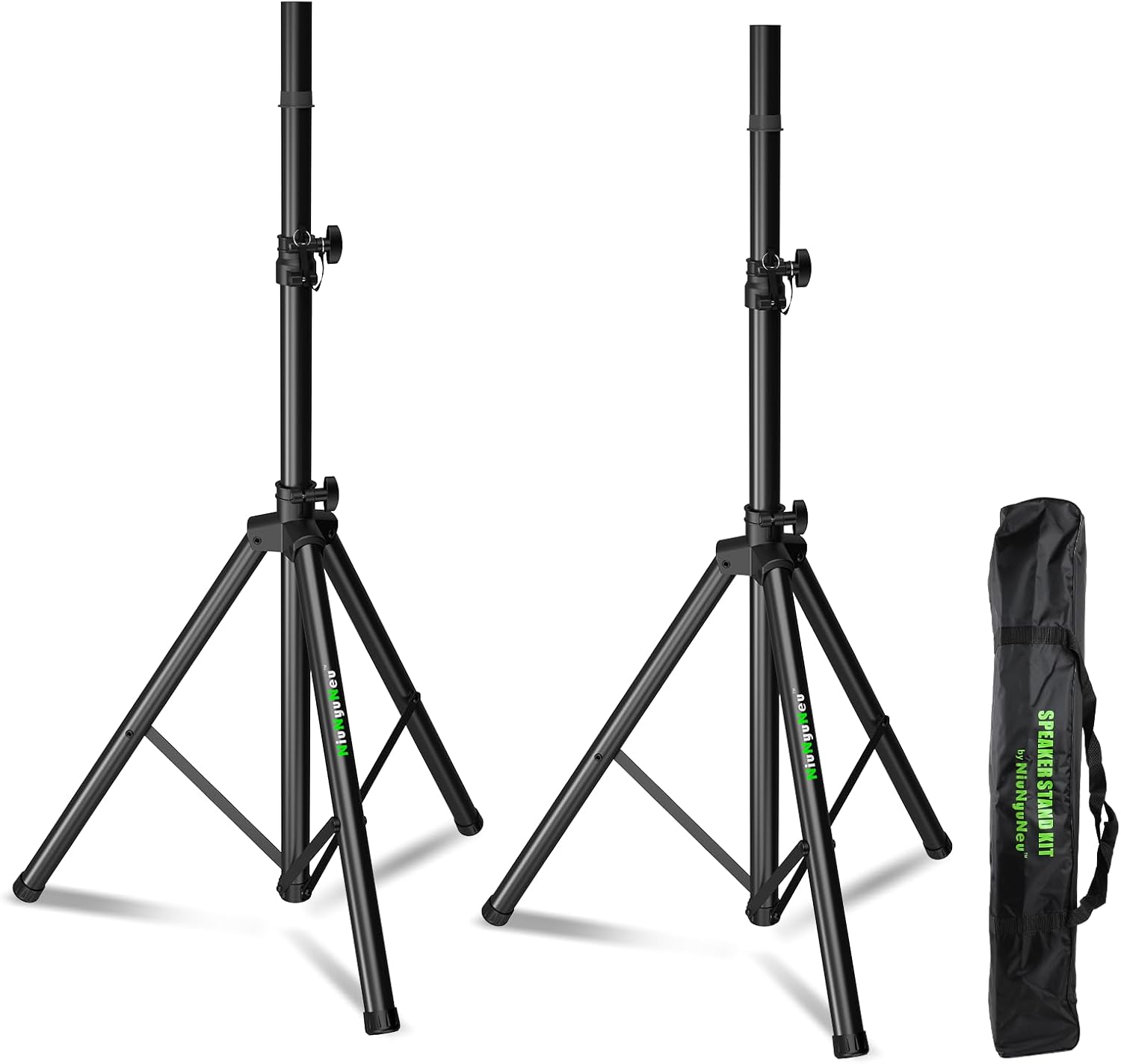 Pair of Speaker Tripod Stands Height Adjustable from 43.7'' to 70.8'' PA DJ Party Tripod Speaker Stand 35mm Compatible Insert with a Carry Bag