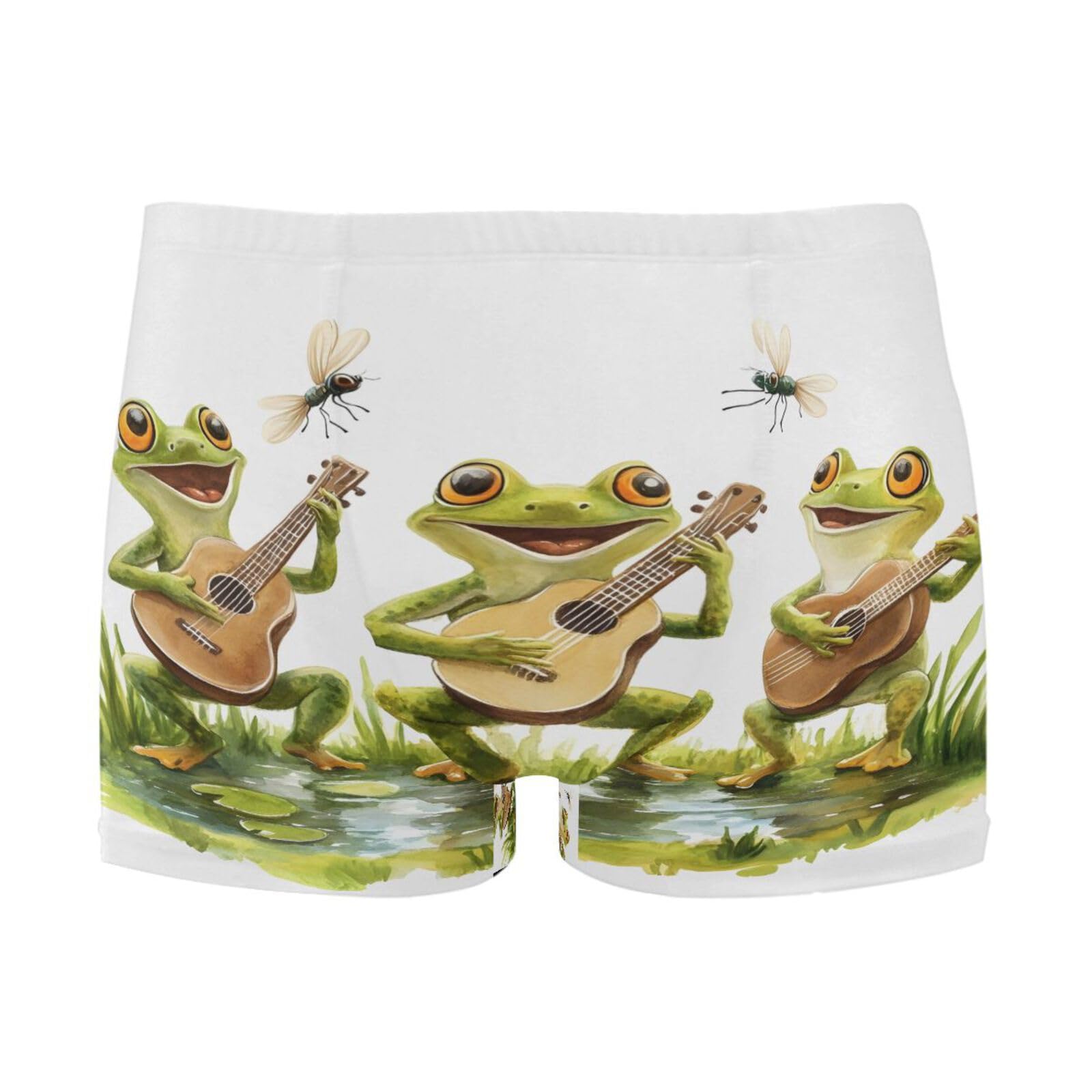 UMIRIKO Mens Swimwear Three Guitar Frogs Dragonfly Short Swim Trunks Square Leg Swimsuit Bathing Suits for Men L 202b9007