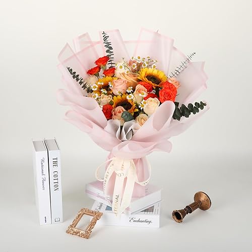 Miniatura 5 de NESCCI Papel de Envolver Flores de 20 Hojas - Papel de Envolver Ramo Floral Impermeable, Suministros de Floristería Papel de Embalaje para Boda