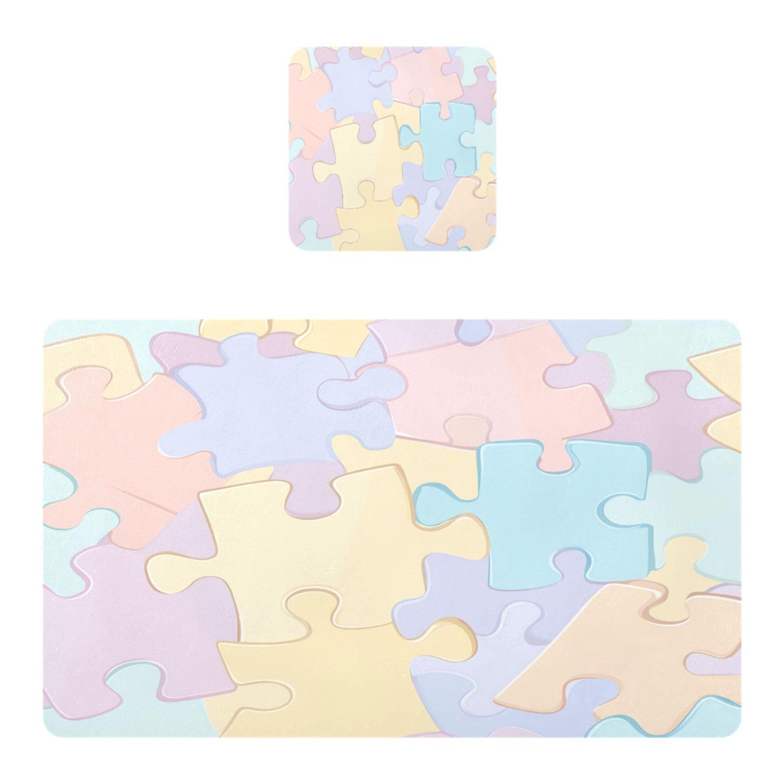 BURSTDDY Colorful Puzzle Placemat Waterproof Place Mat for Dining Table