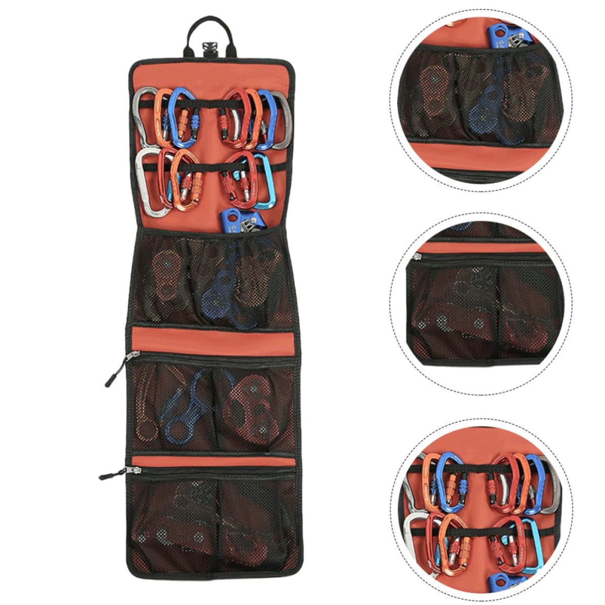 BETOOKY Borsa Arancia in per Attrezzatura Pieghevole Arrampicata Nylon | Antigraffio e Portatile, per Attrezzatura da Arrampicata, Soluzione Compatta per Viaggio e Ordine