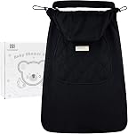 Bebamour Couverture pour porte-bébé Couvertures de poussettes universelles à capuche toute saison (Nouvel Noir)