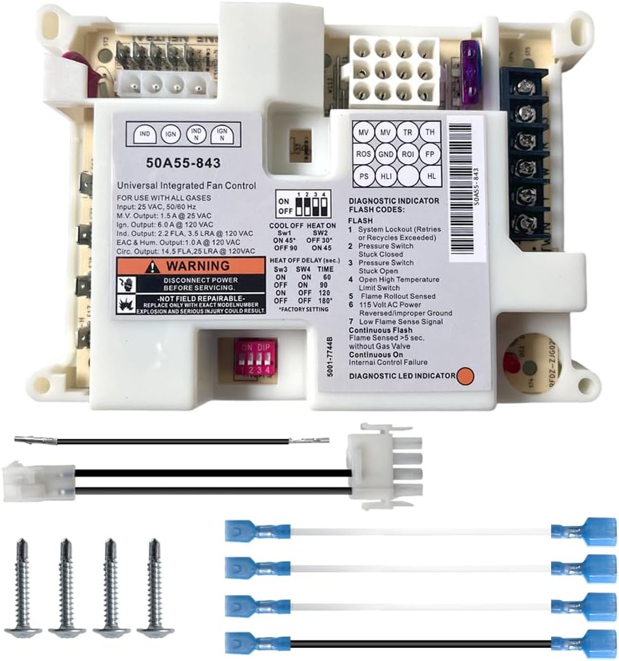Ignition Control Board Replacement for White Rodgers 846 50A50-405 50A55-843, Furnace Control Board for Gas Heating Furnace