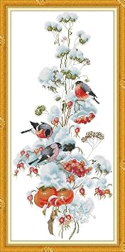 CaptainCrafts Counted Cross Stitch Kits for Adults Flowers Pattern