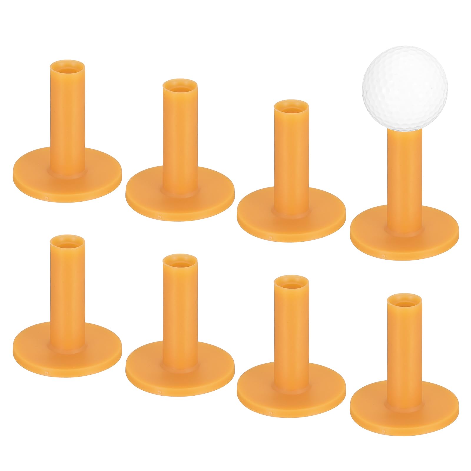 TIXIPEM 2.36IN Rubber Golf Tees [8PCS] - Flexible Stable Ball Holder Use for Home & Outdoor & Indoor Tall Training Driving Range - [Yellow] Hitting Mats
