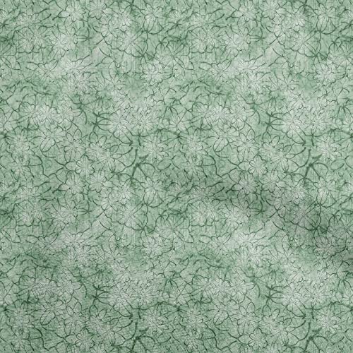 oneOone Cotton Poplin Green Fabric Texture DIY Clothing Quilting Fabric Print Fabric By Yard 42 Inch Wide
