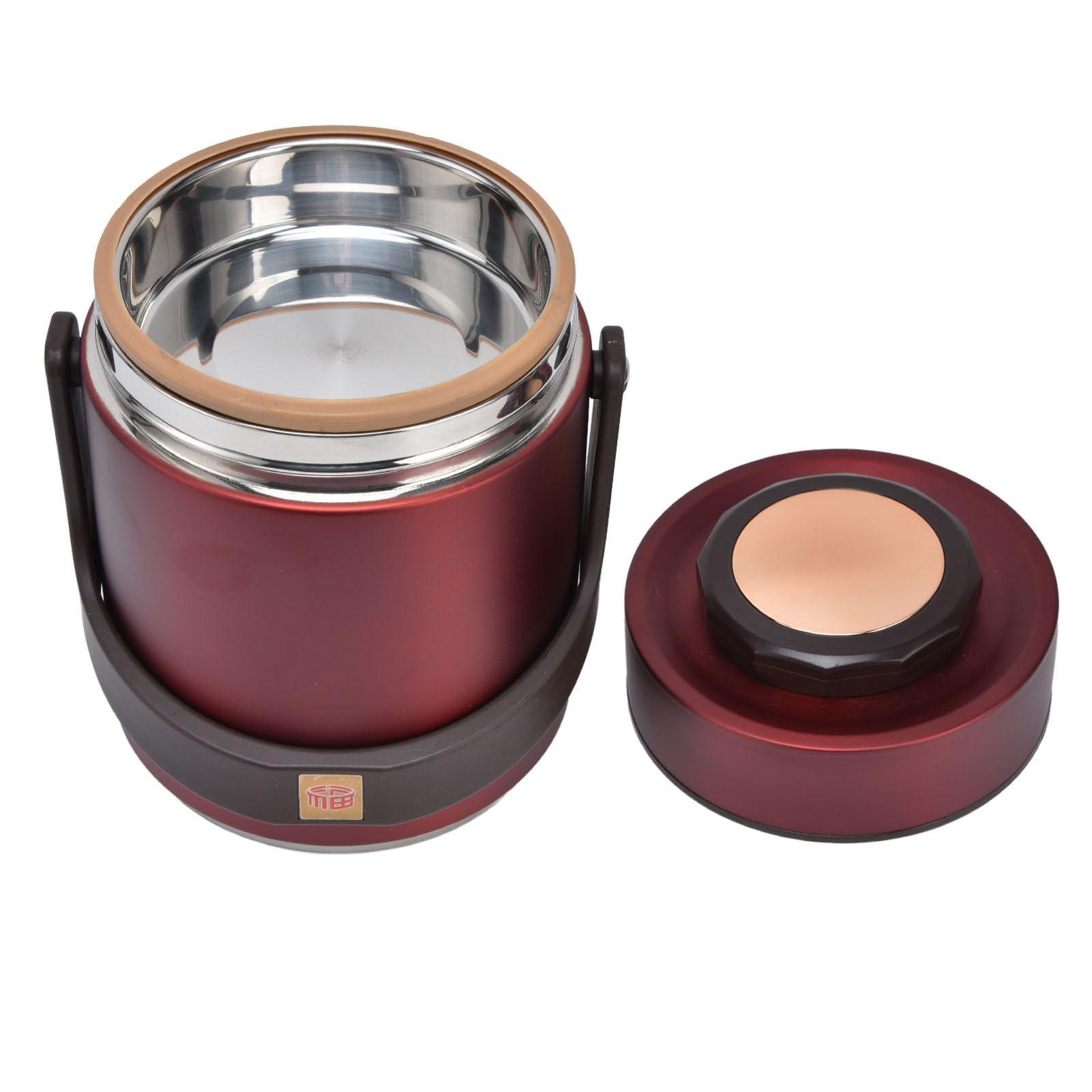 Cryfokt 3-lagige Isolierte Lunchbox aus Edelstahl 304, Auslaufsicherer Lebensmittelbehälter für Arbeitsreisen, Picknick – 1500 Ml Fassungsvermögen (Rot)