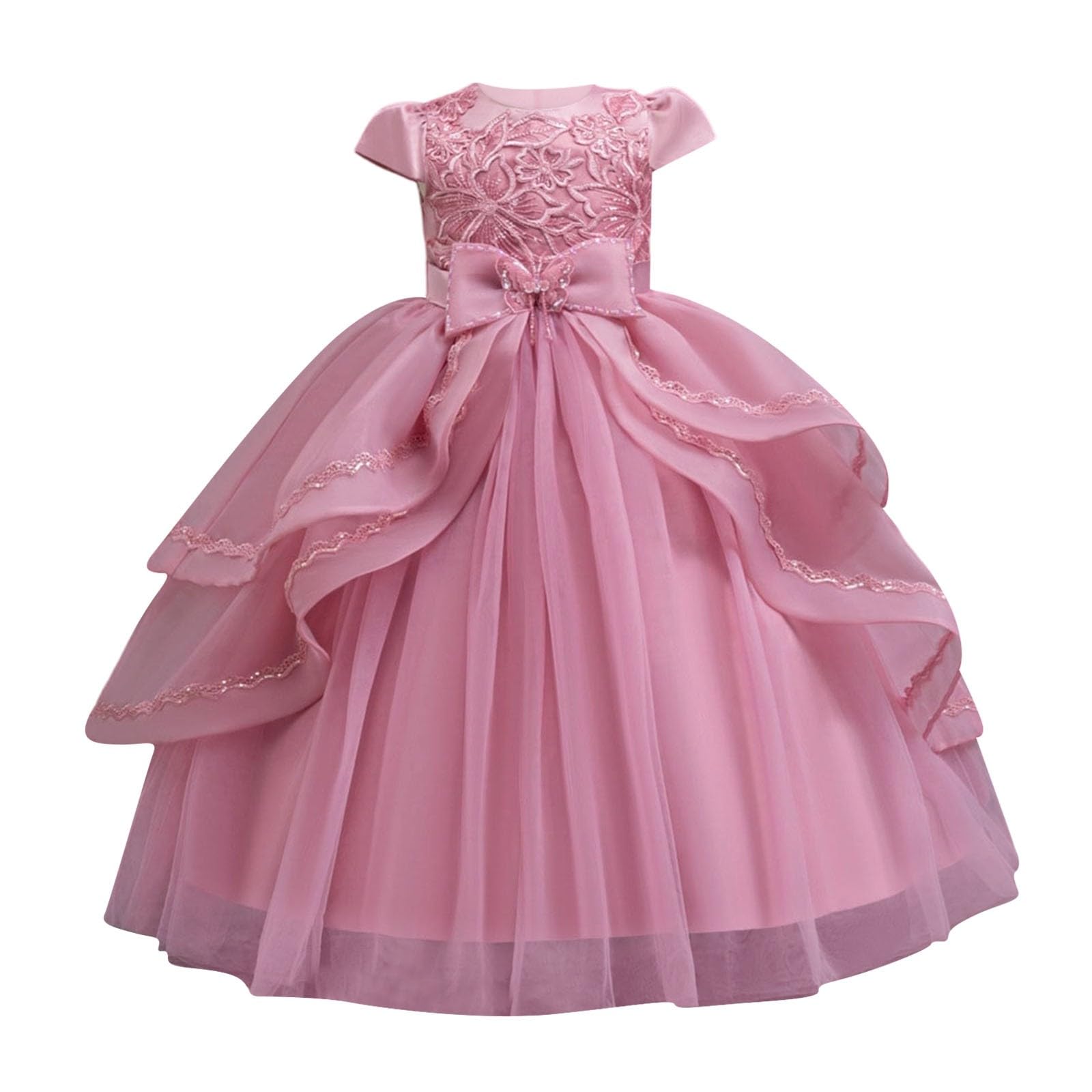 Generisch Vestido de fiesta para niña con lentejuelas y bordados, vestido de fiesta para niños