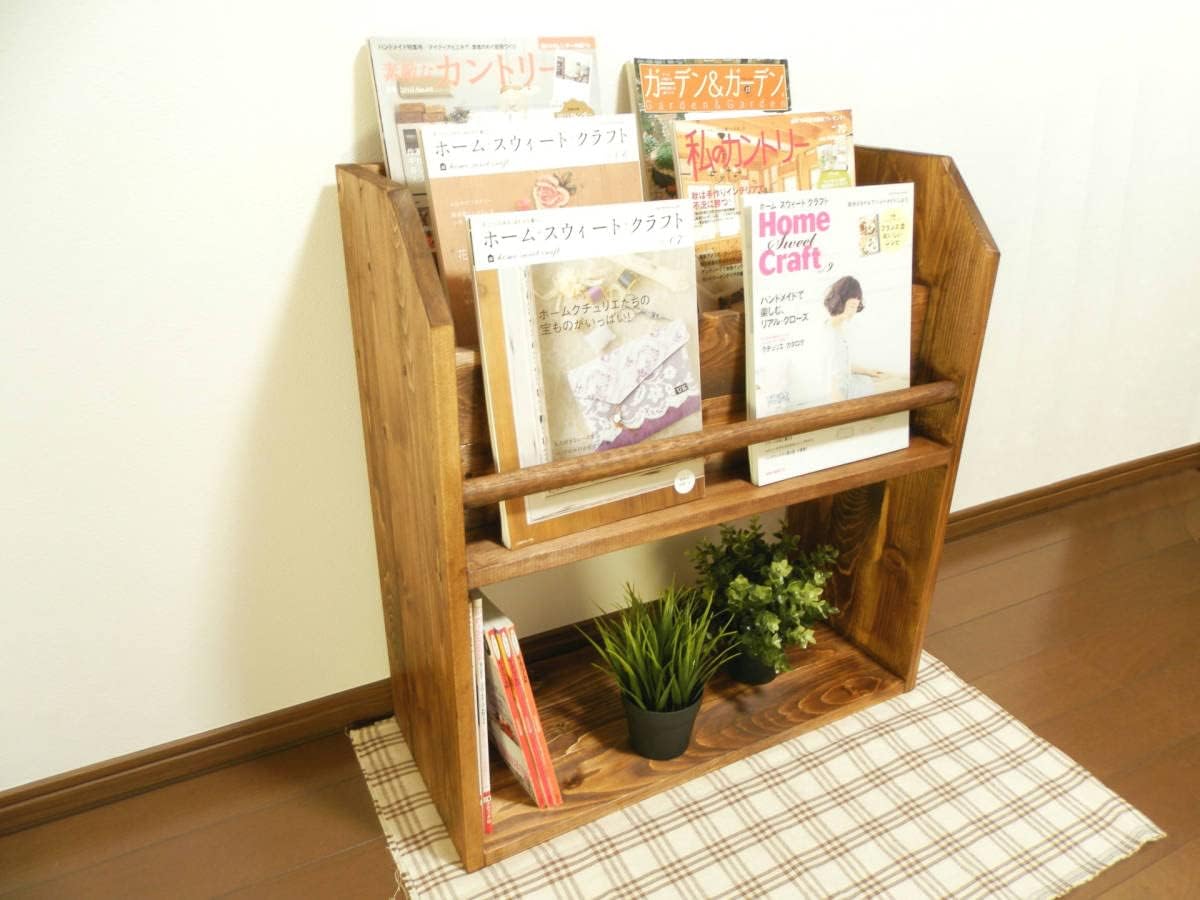 ハンドメイド 雑誌＆絵本ラック (チーク色) 2024 ハンドメイド 雑誌