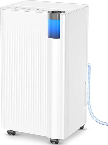 Miniatura 1 de Deshumidificador de 2500 pies cuadrados para sótano con manguera de drenaje, deshumidificadores de 34 pintas para el hogar, habitación grande, baño,