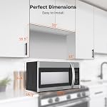 30" Over the Range Microwave Oven, ThermoMate 1.9 Cu. Ft. Capacity Microwave Over the Stove with One Touch, 1000 Cooking Watts, 400 CFM, 11 Power Levels, Sensor Cooking, LED Lighting, Stainless Steel