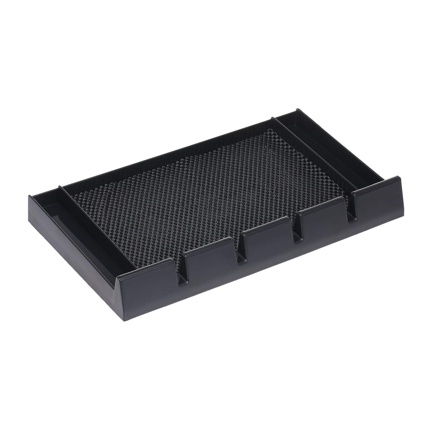 Clipper Tray Organizer, Skid Heat Resistant Plastic Barber Hair Clipper Holder Tray with Mat Hair Trimmer Holder Hairdresser Stylists Salon Tools Black