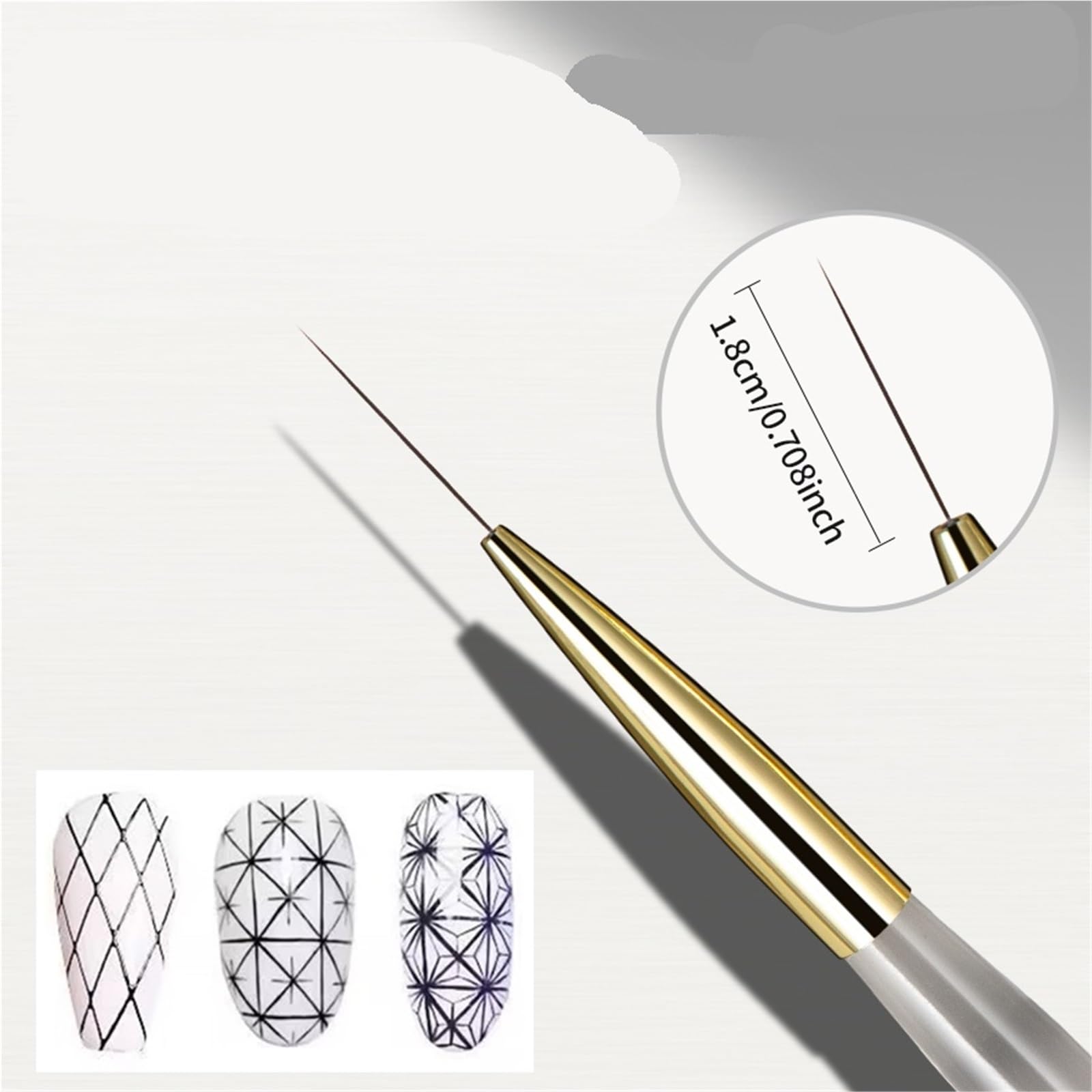 Pennelli Unghie Pennelli for nail art, pennelli for pittura a strisce francesi, lunghi e sottili, gel, strumento for manicure fai da te