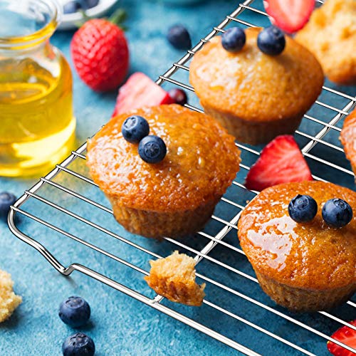 P&P Chef Baking Rack Cooking Rack Set Of 2 - 16.6''X11.6 Stainless Steel Wire Cooling Drying Roasting Rack, Fits Half Sheet Cookie Pans, Commercial Quality, Oven & Dishwasher Safe #TOP6