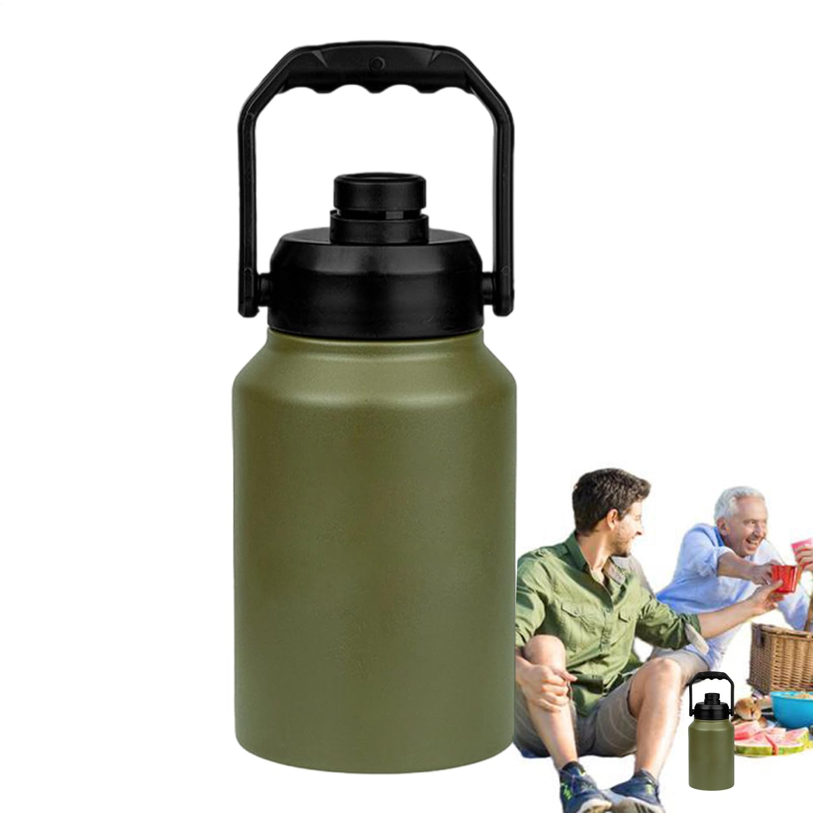 Cubo De Hielo Isotérmico Con Tapa Asa Portátil, Botella De Agua Incluida
