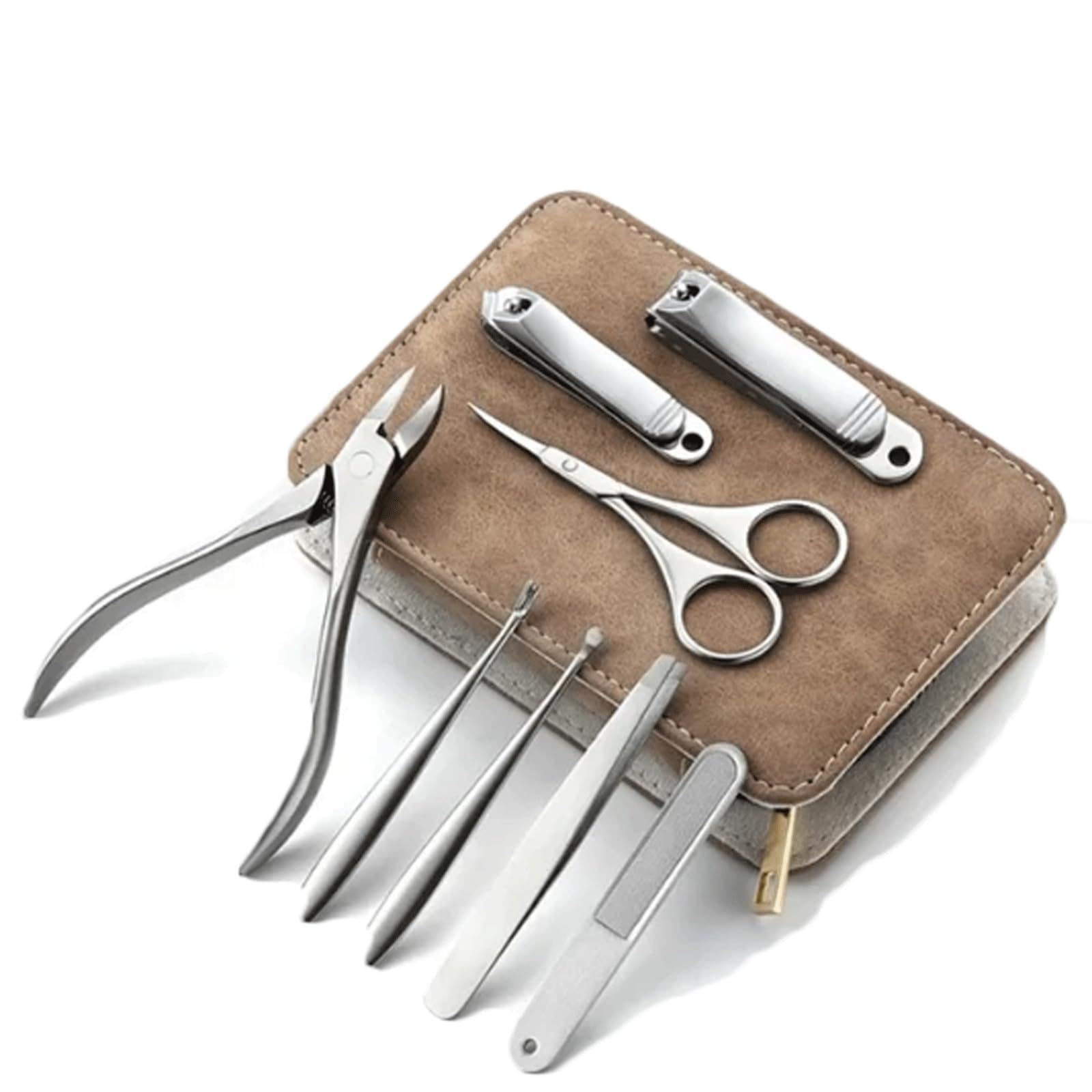 Cortaúñas de Acero Inoxidable, Herramientas Profesionales de manicura, Juego de pedicura con Cubierta de PU con Pinza de Tijera, Regalo para la Familia