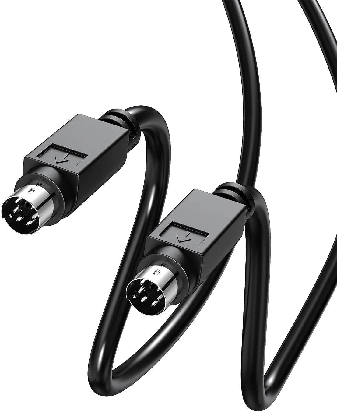 PS/2 Male to Male Extension Cable 6ft,6Pin PS2 Converter,Shielded Mini DIN 6-Pin Male to Male Adapter for PC,Scanner,Mouse,Keyboard,Black (PS/2 M/M 6FT)