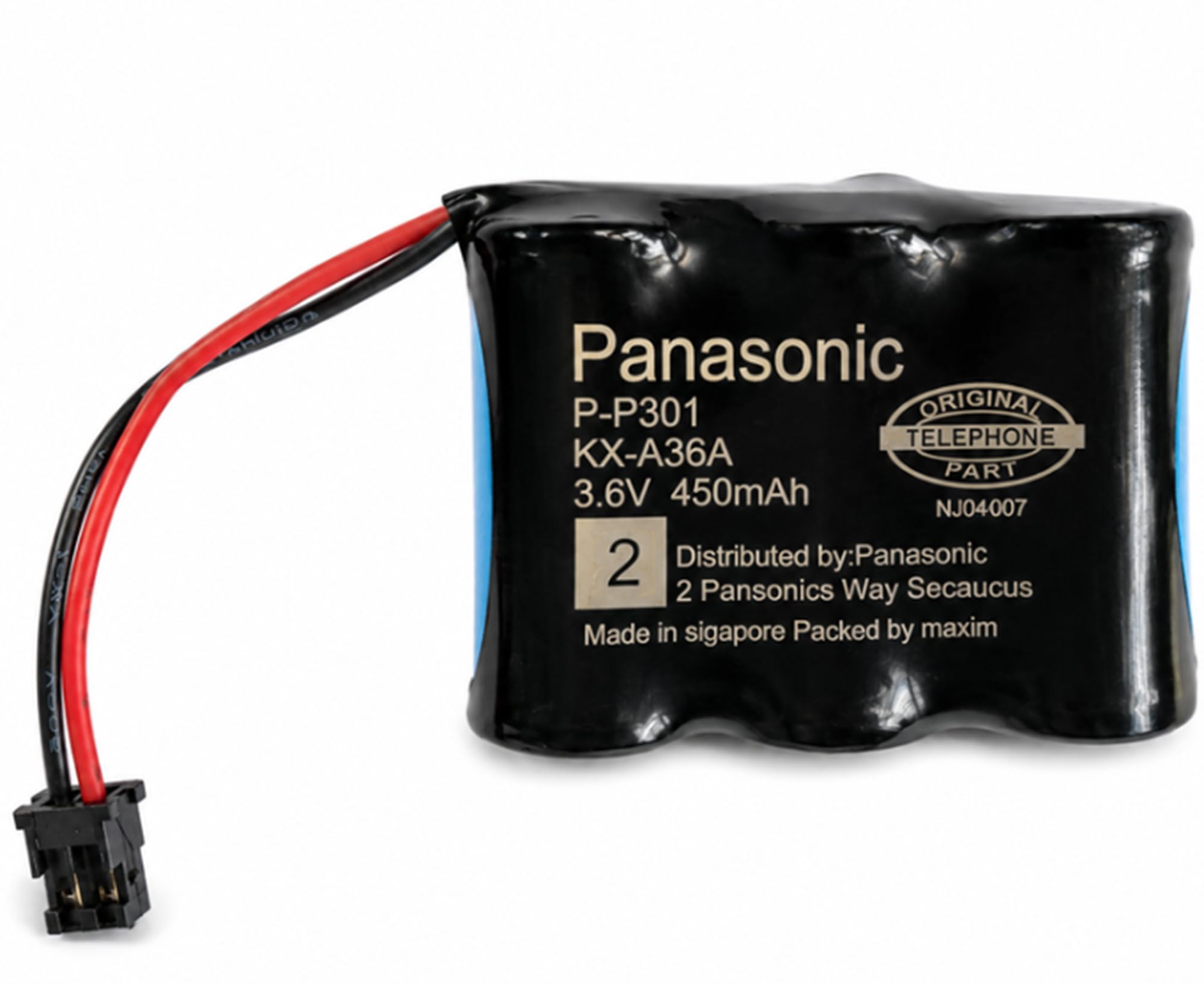 Compatible with P@nasonic P-P301 KX-A36A Rechargeable Cordless Phone Battery Pack, 3.6V 450mAh Ni-MH Battery, 2-Pin Connector, Replacement Battery for Cordless Telephones (Pack of 1)-image-25
