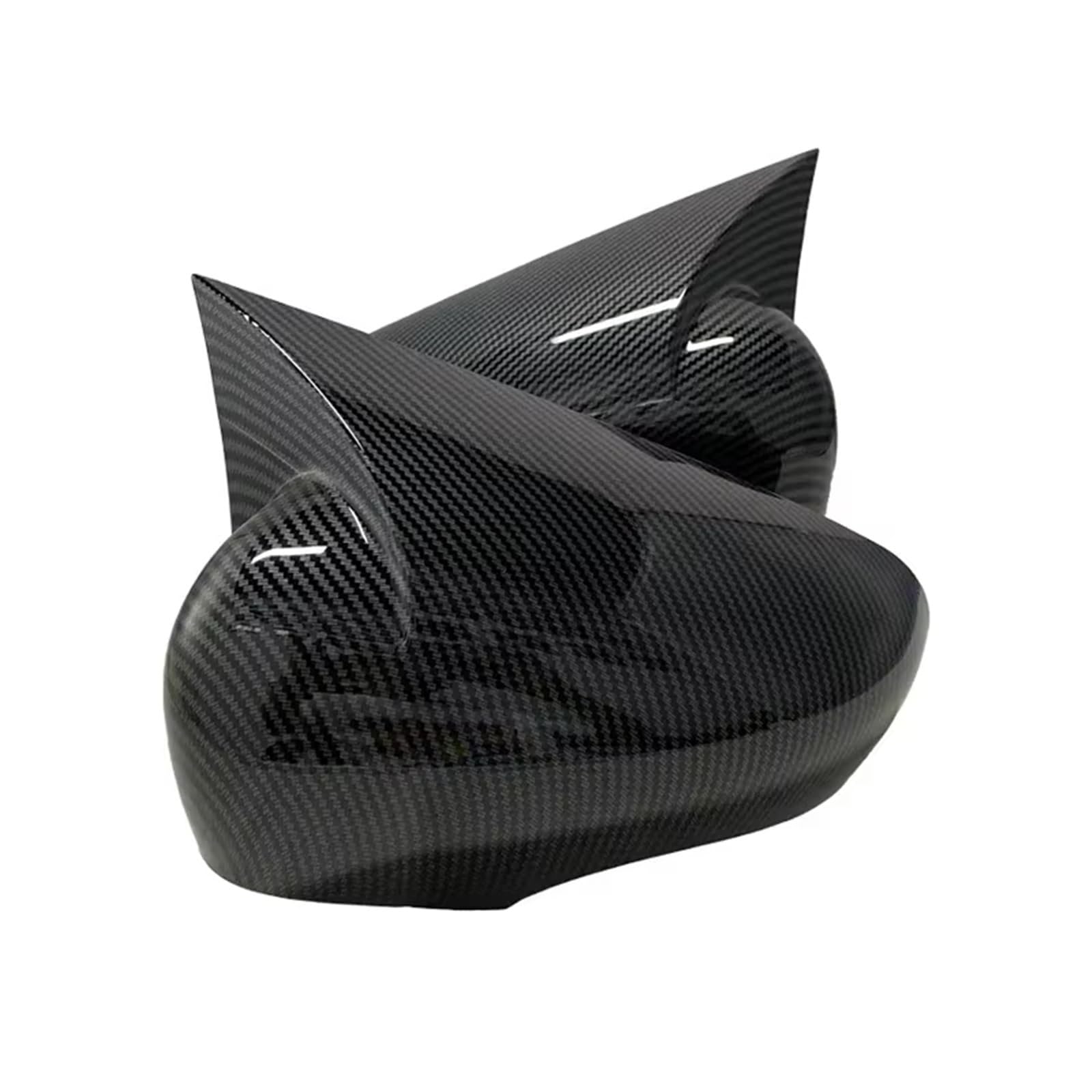 Alloggiamento retrovisore Copri Specchietto Laterale Bat Per Clio 4 IV 2012-2020 Accessori Auto RS GT Nero Lucido Tuning Bat Design Calotte Specchietto(Carbon fiber pattern)
