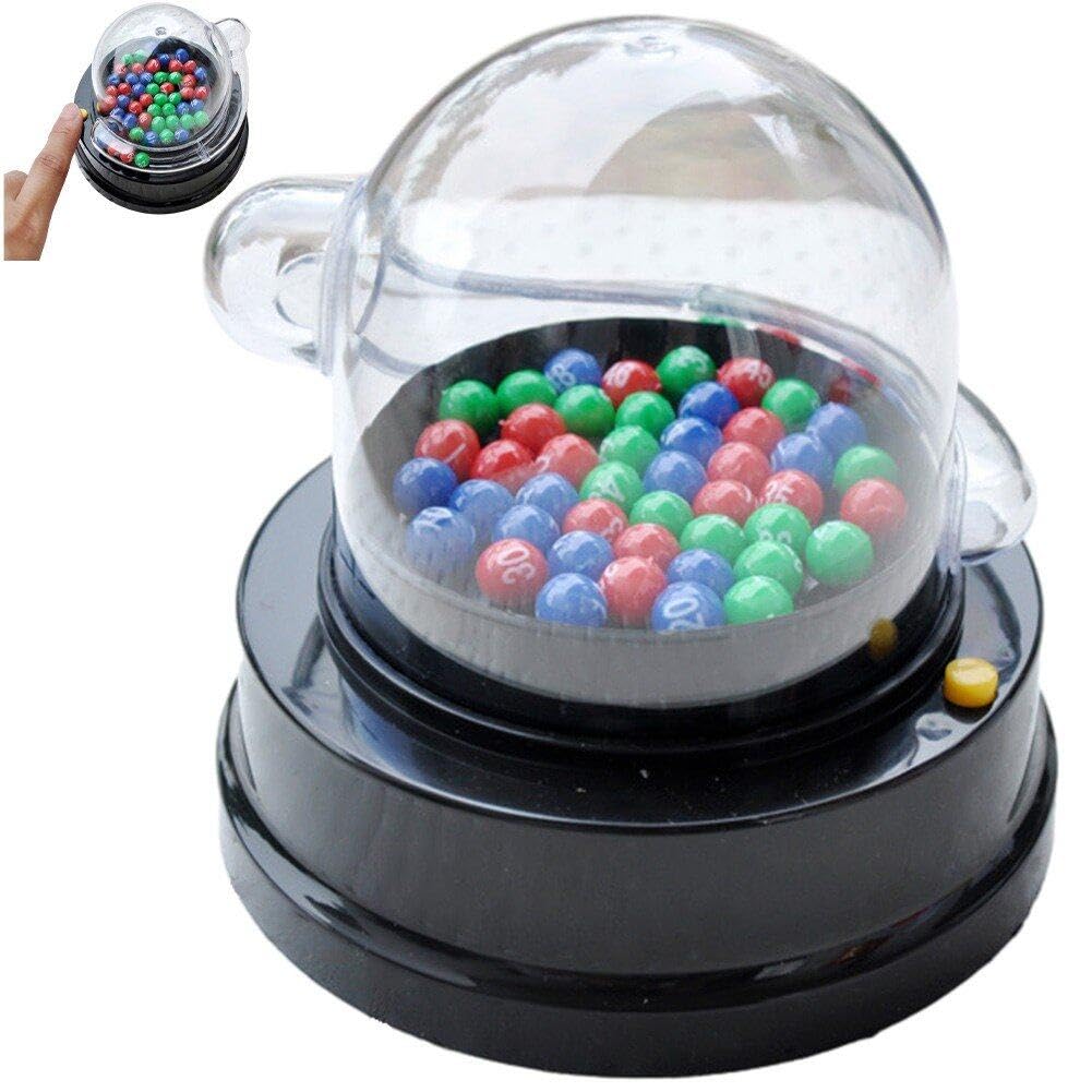 Abbdbd Electric Shake Lucky Ball Machine Mini Lottery Machine Portable Bingo Machine with Balls Fortunate Number Picker Lotto Ball Machine