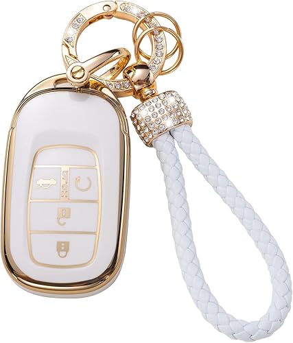 Miniatura 1 de Gematay Funda para llavero Honda con cordón para llavero, protector de llavero de TPU suave compatible con Honda Accord Civic CRV Pilot Odyssey 11