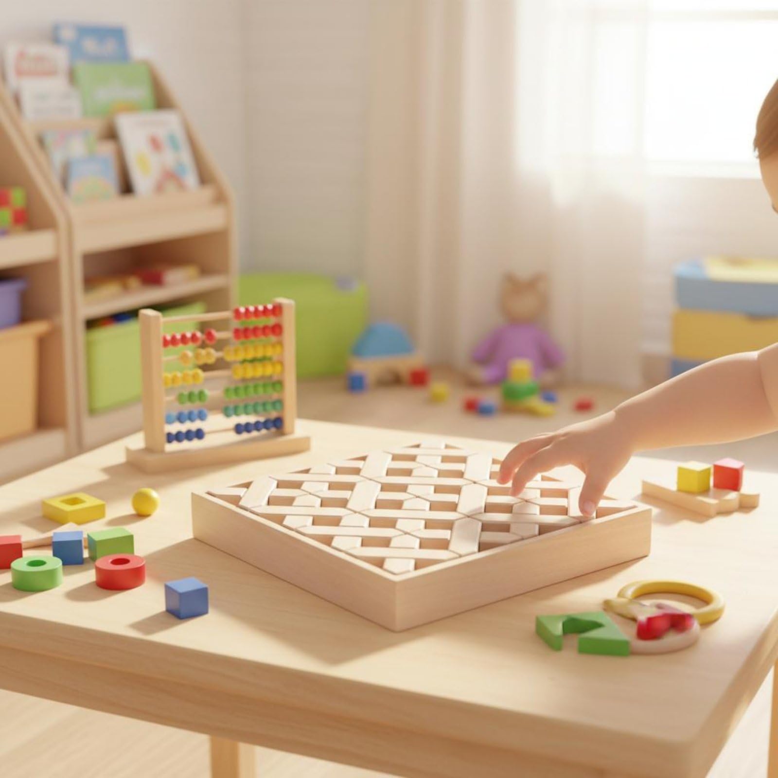 Colcolo Bloque Acrílico Bloques de Construcción Cubos Educativos Prismas de Madera Juguete Sensorial Apilable Construcción Creativa Conciencia Apto para, Cruz Multicolor