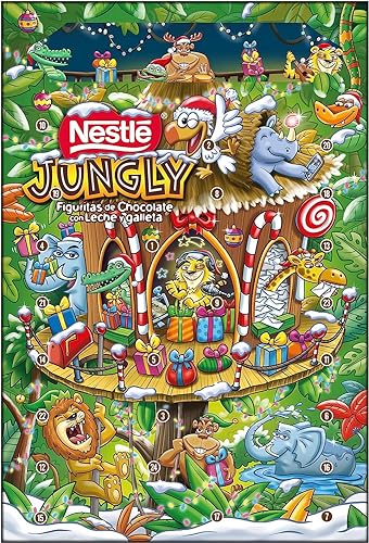Calendarios de adviento de chocolate 36 NESTLÉ JUNGLY Calendario figuritas de chocolate con leche 187 g