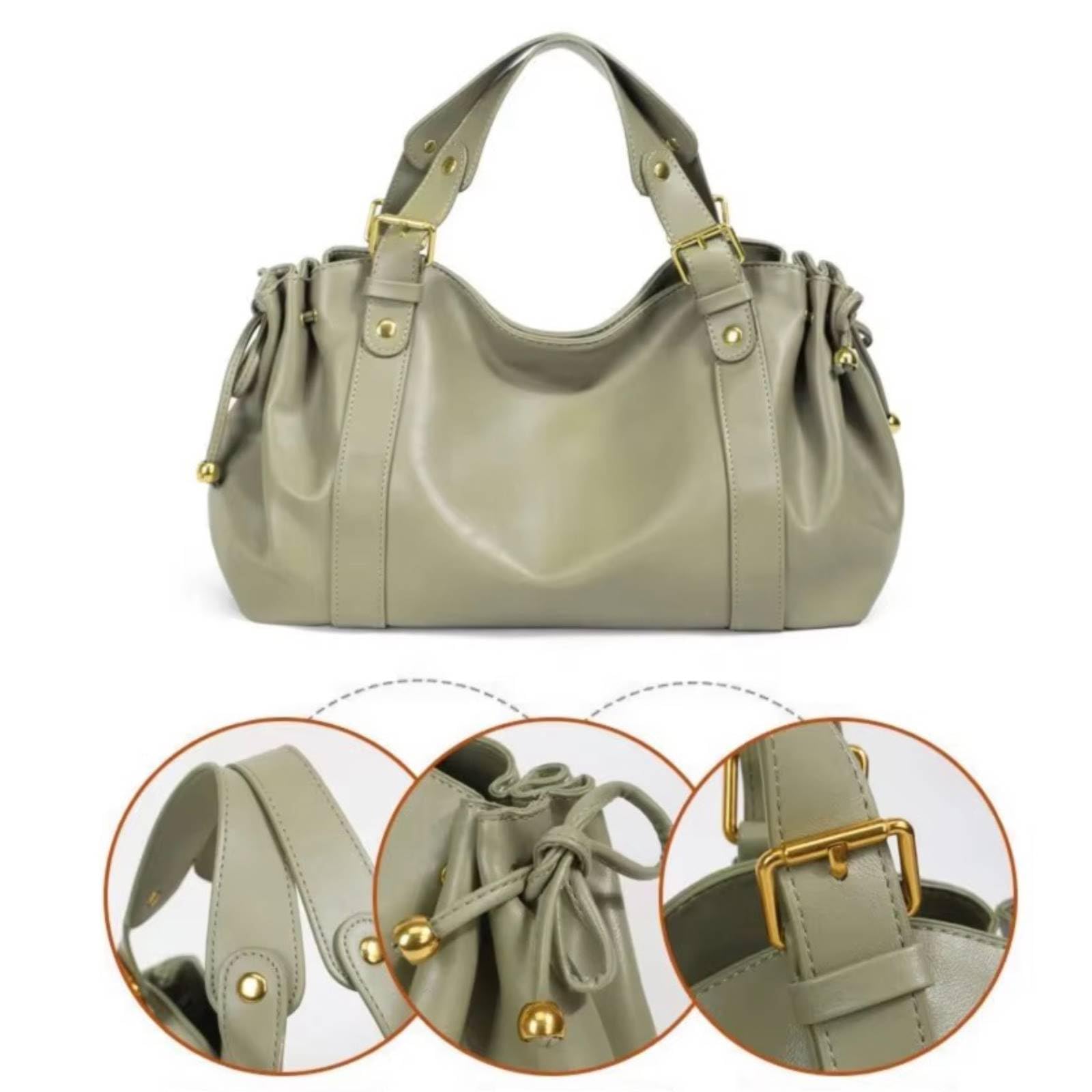 Torba crossbody o dużej pojemności vintage torba z plisowanym sznurkiem